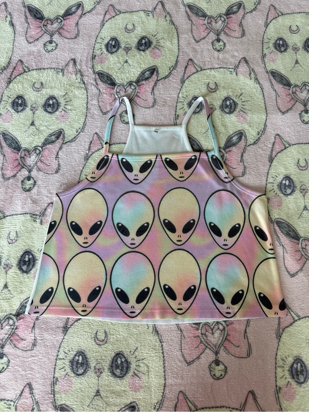 Dolls Kill Pastel Rainbow Alien Tank Top